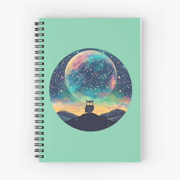 Item preview, Celestial Owl Night Sky Art – Mystical Circular Design in Soft Pastel designed and sold by Dream Circuit .