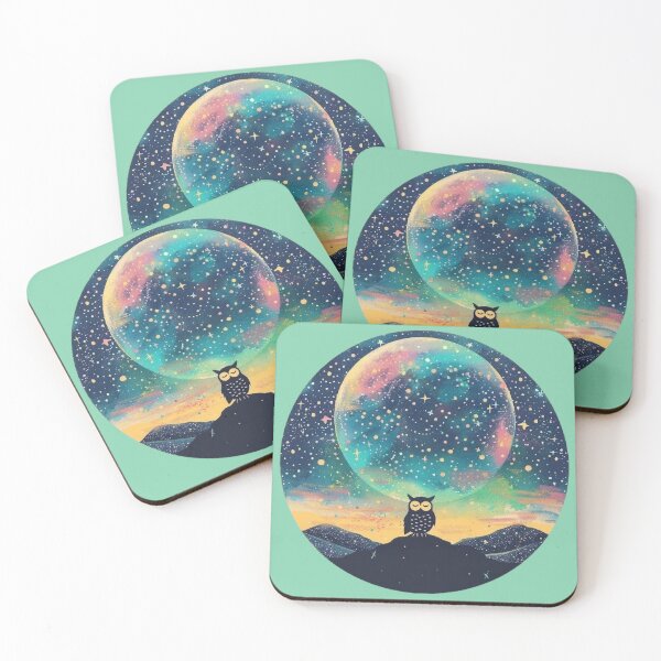 Item preview, Celestial Owl Night Sky Art – Mystical Circular Design in Soft Pastel designed and sold by Dream Circuit .