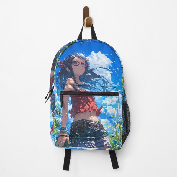 Item preview, Anime Art Cheerful Girl Glasses Summer Day Outdoors Blue Sky Chiriko Tsurumi designed and sold by mildaclairmo.