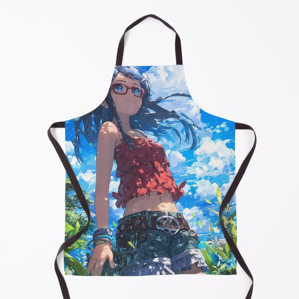 Item preview, Anime Art Cheerful Girl Glasses Summer Day Outdoors Blue Sky Chiriko Tsurumi designed and sold by mildaclairmo.