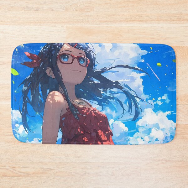 Item preview, Anime Art Cheerful Girl Glasses Summer Day Outdoors Blue Sky Chiriko Tsurumi designed and sold by mildaclairmo.