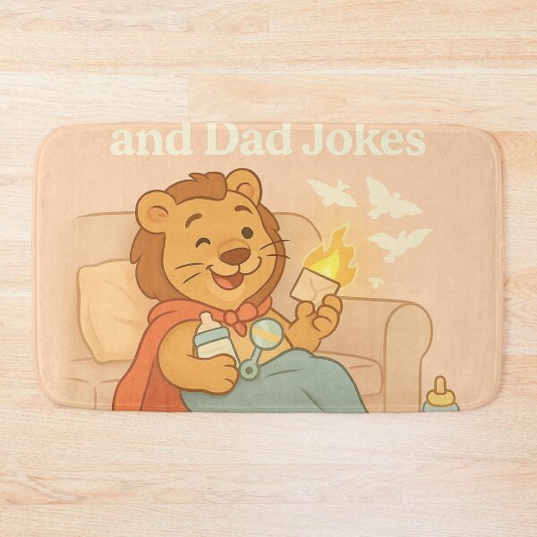 Item preview, Diapers, Drama, and Dad Jokes – Funny Lion Dad Cartoon designed and sold by Neovibe Print.