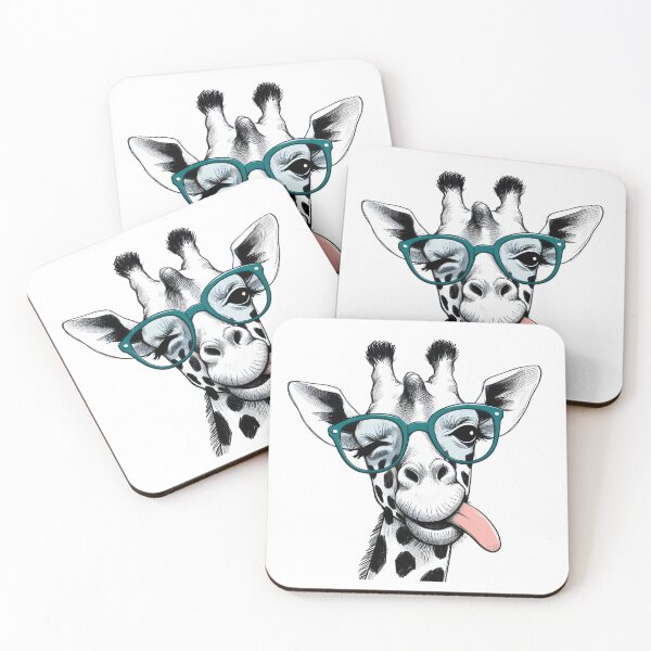 Item preview, Cute Giraffe Oversized Glasses – Quirky Minimalist Animal Art designed and sold by BeaverFriends.