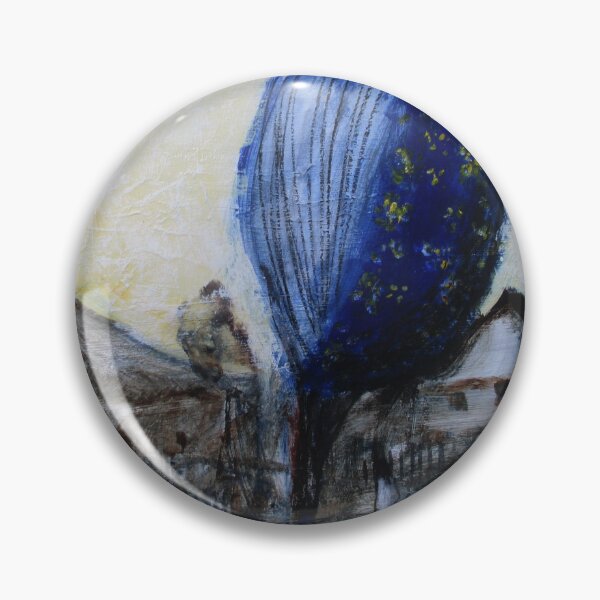 Item preview, blue tree yellow flowers designed and sold by glennbrady.