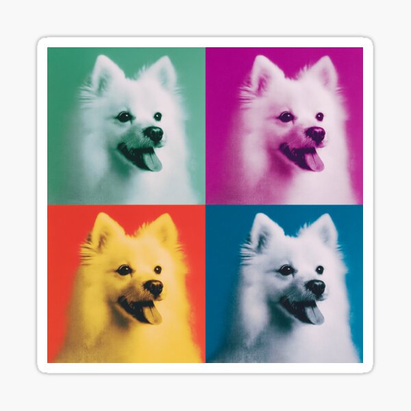 Item preview, Japanese Spitz Dog Andy Warhol Style Pop Art designed and sold by TheAnimalZ00.