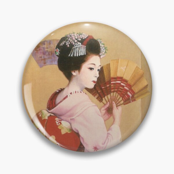 Item preview, DANCING MAIKO IN PINK FLOWERY KIMONO designed and sold by MAIKO BY HISAKO TANEFUSA.