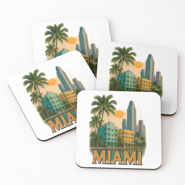Item preview, Atardecer retro y vintage de Miami designed and sold by Worn Different.