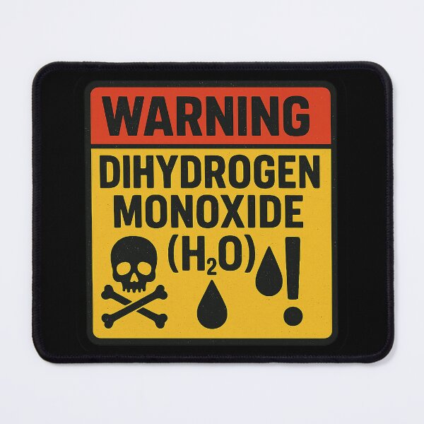 Item preview, Warning: Dihydrogen Monoxide (H₂O) Retro Science Joke designed and sold by DIRTYSKETCHH.
