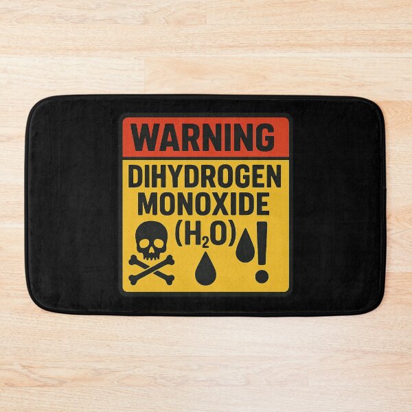 Item preview, Warning: Dihydrogen Monoxide (H₂O) Retro Science Joke designed and sold by DIRTYSKETCHH.