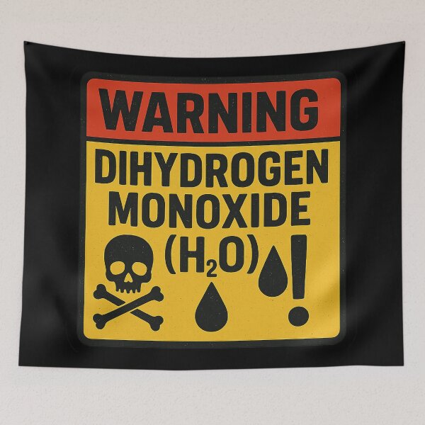Item preview, Warning: Dihydrogen Monoxide (H₂O) Retro Science Joke designed and sold by DIRTYSKETCHH.