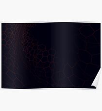 Surreal abstract fractal with red geometric shapes . Computer generated image. Poster