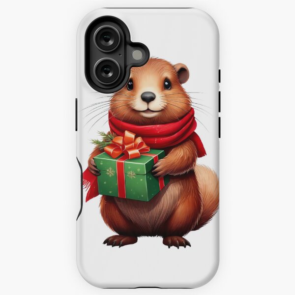 Item preview, Cute Squirrel Holding Christmas Present designed and sold by BeachBreezyVA.