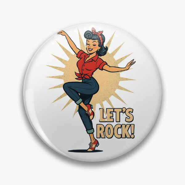 Item preview, Let's Rock! – Retro Rockabilly Dance Girl Vintage Design designed and sold by JenniferCreaArte .