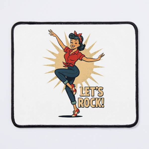 Item preview, Let's Rock! – Retro Rockabilly Dance Girl Vintage Design designed and sold by JenniferCreaArte .