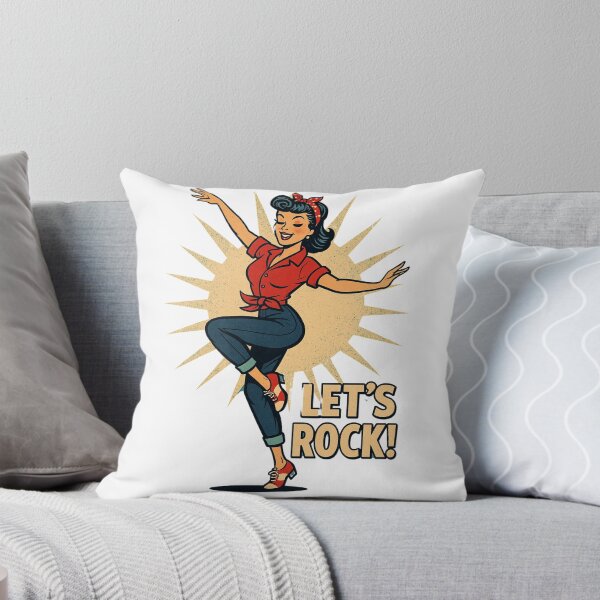 Item preview, Let's Rock! – Retro Rockabilly Dance Girl Vintage Design designed and sold by JenniferCreaArte .