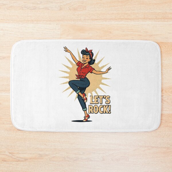 Item preview, Let's Rock! – Retro Rockabilly Dance Girl Vintage Design designed and sold by JenniferCreaArte .
