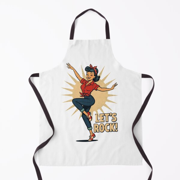 Item preview, Let's Rock! – Retro Rockabilly Dance Girl Vintage Design designed and sold by JenniferCreaArte .