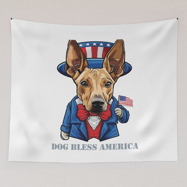 Item preview, Funny 4th of July Pharaoh Hound Dog Bless America designed and sold by whyitsme.