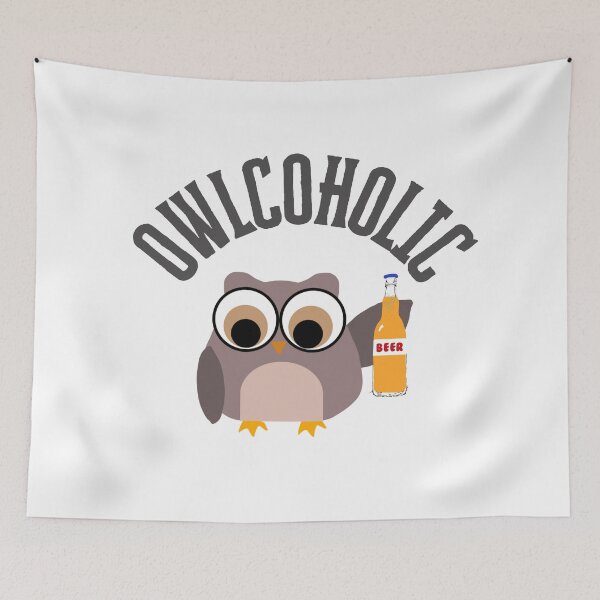 Item preview, Owl drinking beer designed and sold by TaraPen.