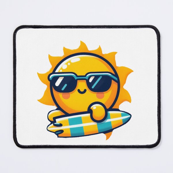 Item preview, Cute Cool Sun with Surfboard – Fun Summer Cartoon  designed and sold by Kalpa.
