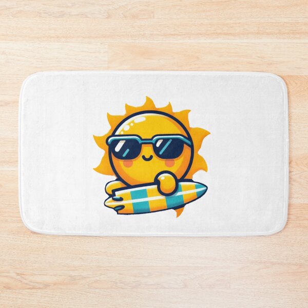 Item preview, Cute Cool Sun with Surfboard – Fun Summer Cartoon  designed and sold by Kalpa.