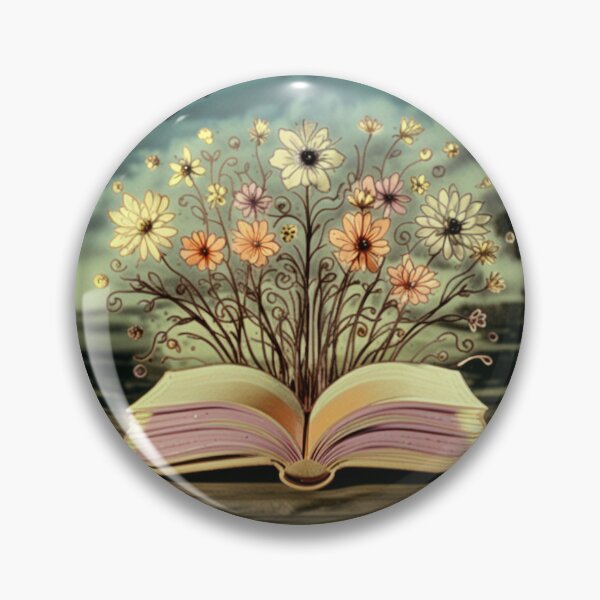 Item preview, Flowery Open Book Vintage 1950s Animation Film Style designed and sold by The Sticker Bureau.