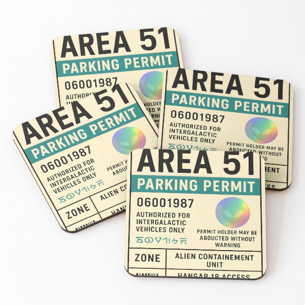 Item preview, Area 51 Intergalactic Vehicle Parking Permit  designed and sold by DeadFrame.