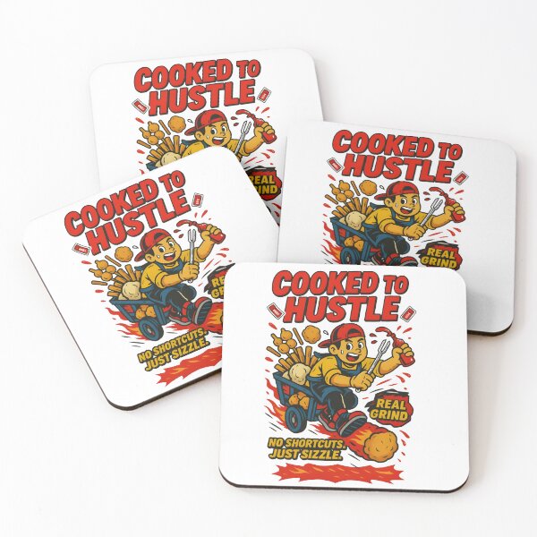 Item preview, Cooked to Hustle – Street Food Grind Graphic Tee designed and sold by Snackwear Apparel.