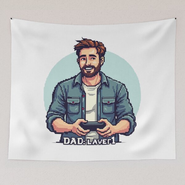 Item preview, 8-Bit Pixel Dad Holding Game Controller – Dad Level: Expert Design designed and sold by ebocraft.