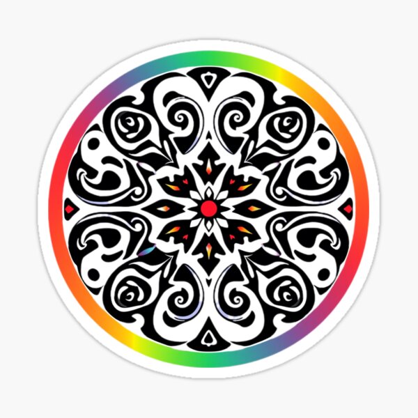 Item preview, Retro Neon Color Tribal Maori Sticker designed and sold by infinitty art.