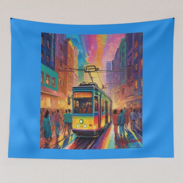 Item preview, **Futuristic Tram: Rainbow City Pride Energy** designed and sold by Artisticanvas.