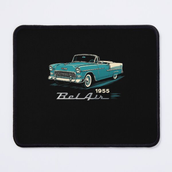 Item preview, 1955 Chevy Bel Air Convertible in Turquoise and White Retro Vibes designed and sold by TheArtOfCar.