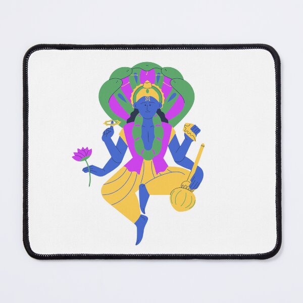 Item preview, Divine Lord Vishnu Pop Art – Multicolor Hindu Deity Design designed and sold by IndianShopper.