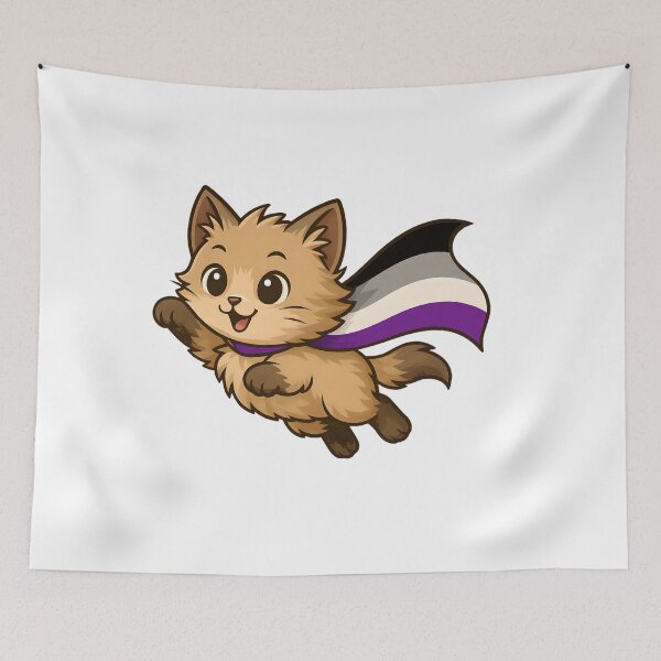 Item preview, Cat with Asexual Pride Cape – Cute Ace Design designed and sold by Travelslightly.