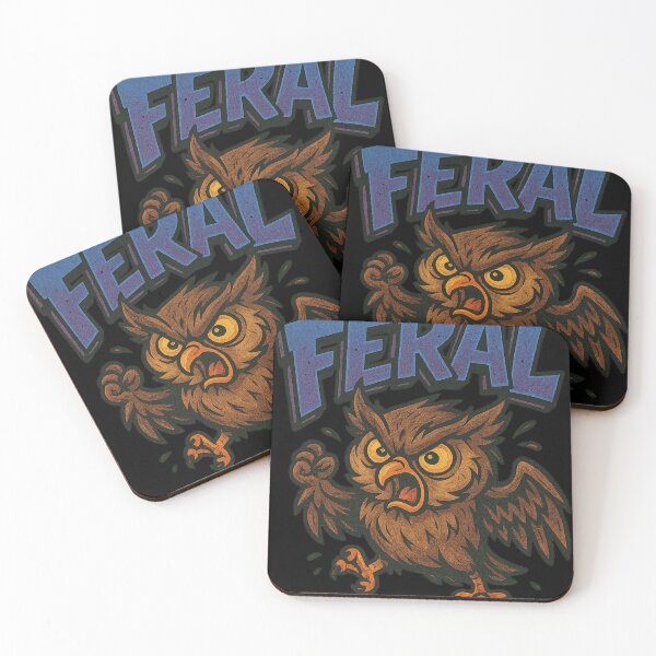 Item preview, Feral Owl – Tattoo Flash Meets Midnight Mayhem designed and sold by TrashCultSupply.