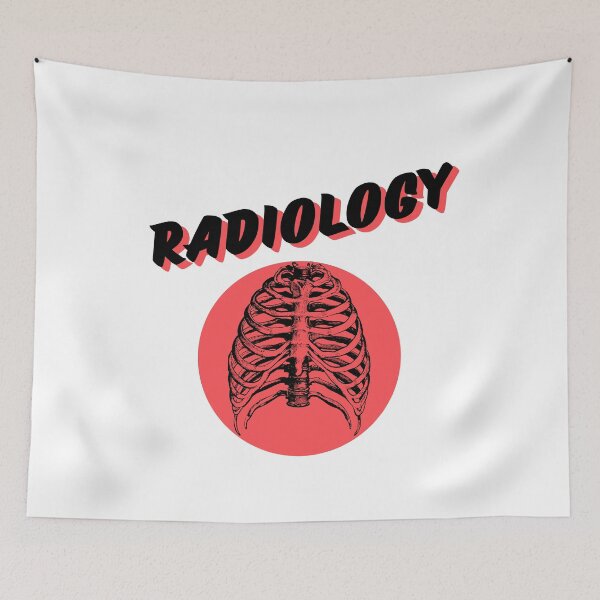 Item preview, Radiology Ribcage Shirt | Black & Red Vintage X-Ray Typography Tee designed and sold by medicalzone.