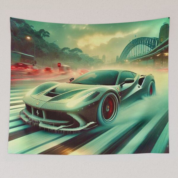 Item preview, Arctic Drift King - Neon Snow Race Art" designed and sold by Ghost Archer Illusions.