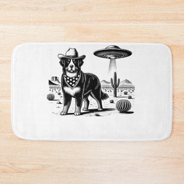 Item preview, Vintage Retro Bernese Mountain Dog UFO Western Country Wild West Dog Mom Dad designed and sold by Kimberley King Art  King Art.