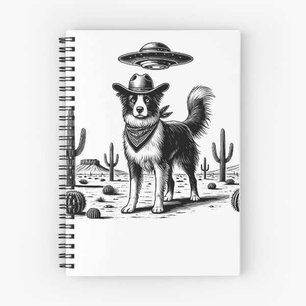 Item preview, Vintage Retro Border Collie UFO Western Country Wild West Dog Mom Dad designed and sold by Kimberley King Art  King Art.