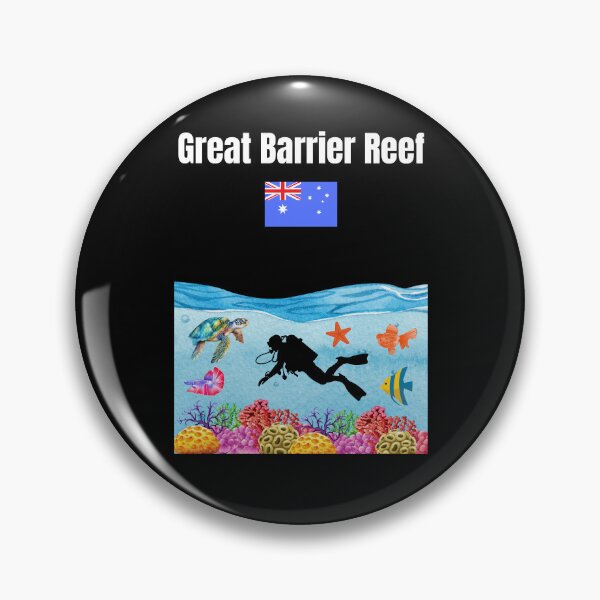 Item preview, Great Barrier Reef corals Australian flag souvenir scuba diving  designed and sold by Artstastic.
