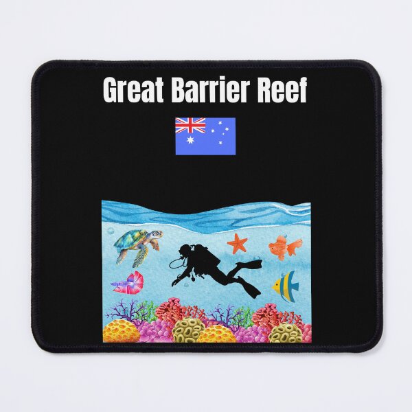 Item preview, Great Barrier Reef corals Australian flag souvenir scuba diving designed and sold by Artstastic.