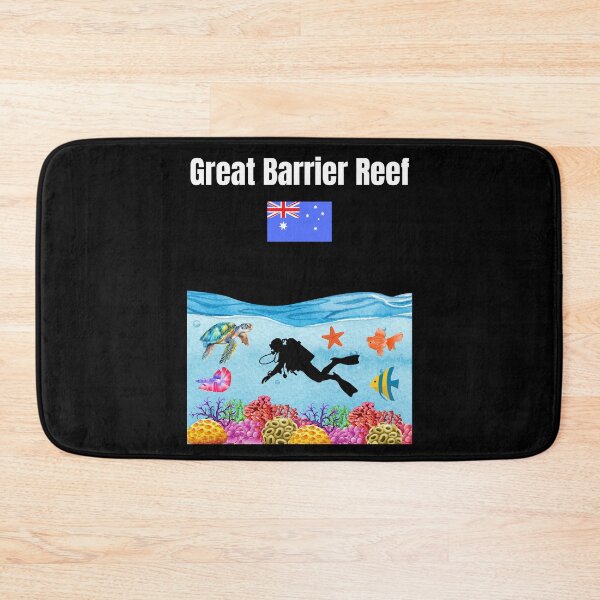 Item preview, Great Barrier Reef corals Australian flag souvenir scuba diving  designed and sold by Artstastic.