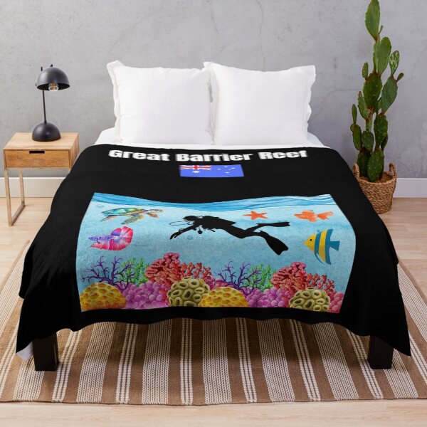 Item preview, Great Barrier Reef corals Australian flag souvenir scuba diving  designed and sold by Artstastic.