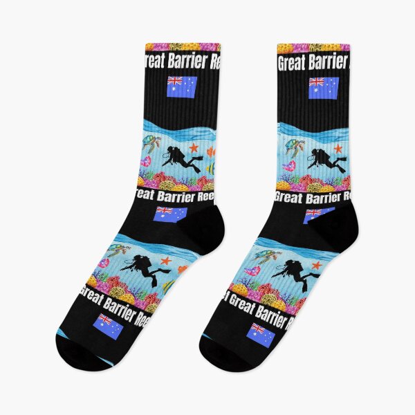 Item preview, Great Barrier Reef corals Australian flag souvenir scuba diving  designed and sold by Artstastic.