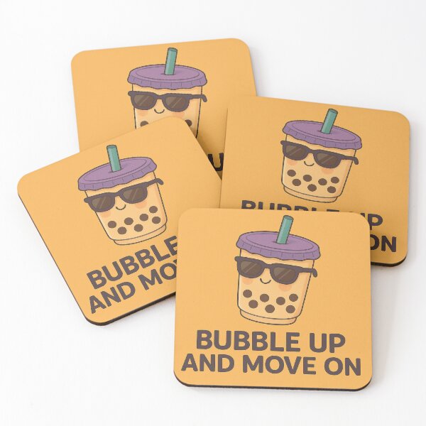 Item preview, Bubble Up and Move On – Confident Boba Cup Quote Sticker designed and sold by Neovibe Print.