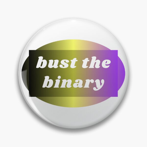 Item preview, bust the binary (black, yellow, white and purple) designed and sold by Mitchel Leet.