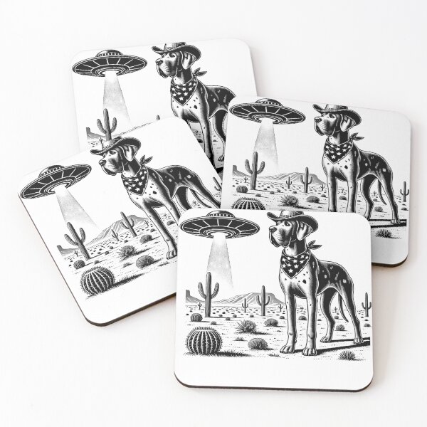 Item preview, Vintage Retro Great Dane UFO Western Country Wild West Dog Mom Dad designed and sold by Kimberley King Art  King Art.