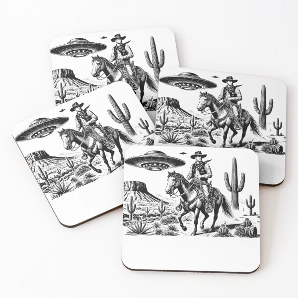 Item preview, Vintage Retro 90s Horse Western Country UFO Western Wild West designed and sold by Kimberley King Art  King Art.