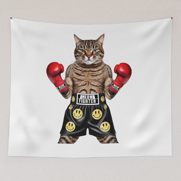 Item preview, Fighting Cat T-Shirt – Cute & Tough Kitty Boxer Design designed and sold by BeYourself1993.