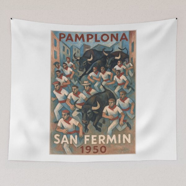 Item preview, 1950 Pamplona San Fermin Festival Poster designed and sold by retrographics.